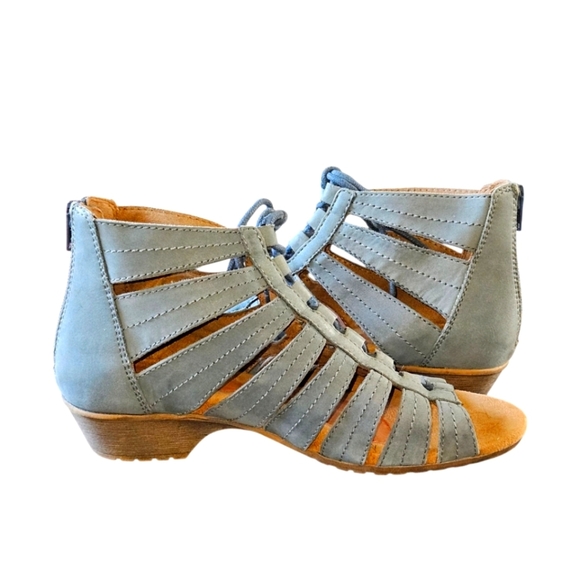 ROCKPORT New Gabby Blue Nubuck Color Gladiator Leather Tie ,Zip SANDALS SIZE 9.5 - Picture 6 of 14